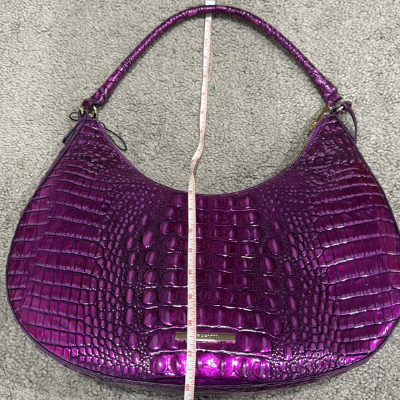 Brahmin Bekka Purple Potion Croc Shoulder Bag Rare Limited - Picture 11 of 11